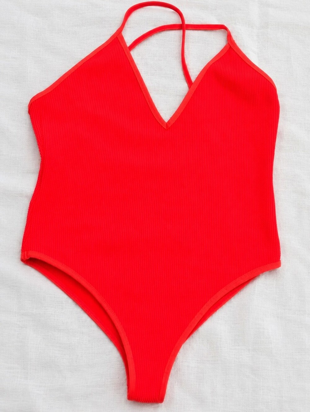 Primark Neon Coral Textured One-Piece Swimsuit Size XL